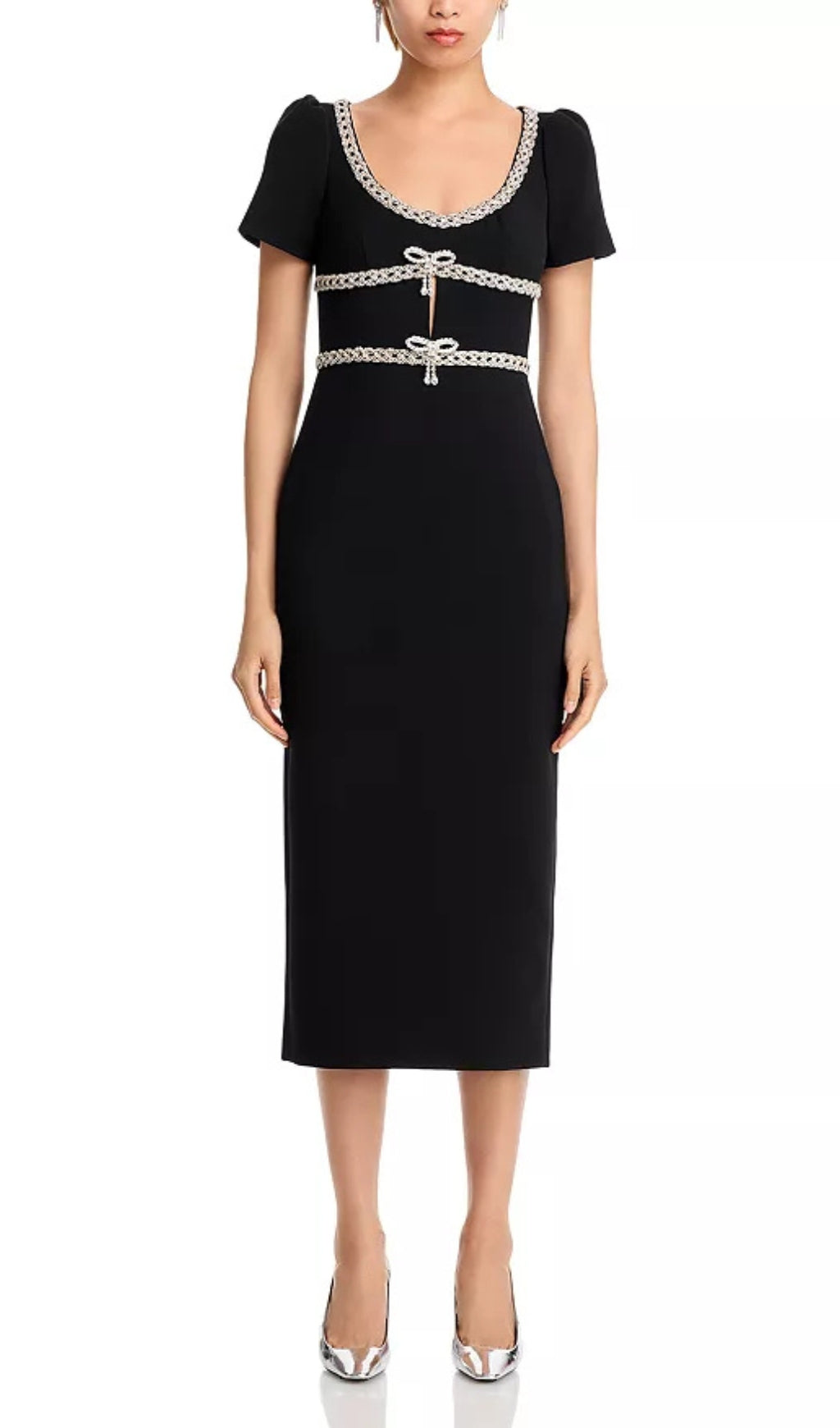Flowering Girl Women Crepe Diamante Midi Dress