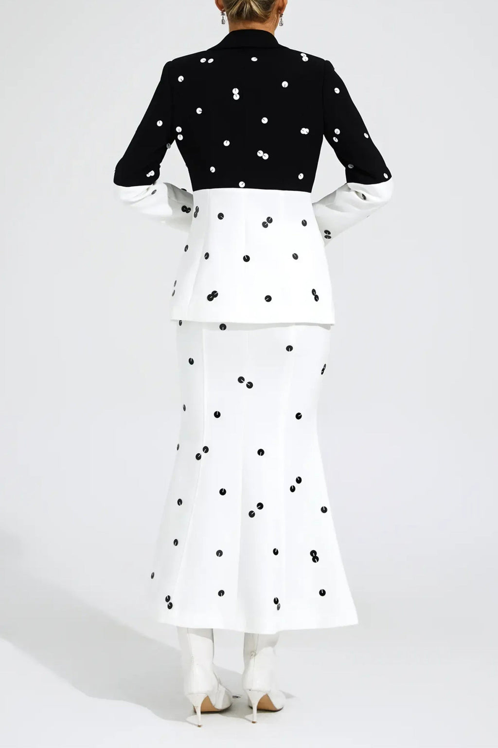 Flowering Girl Women Long Sleeve Sequin Two Piece Midi Set