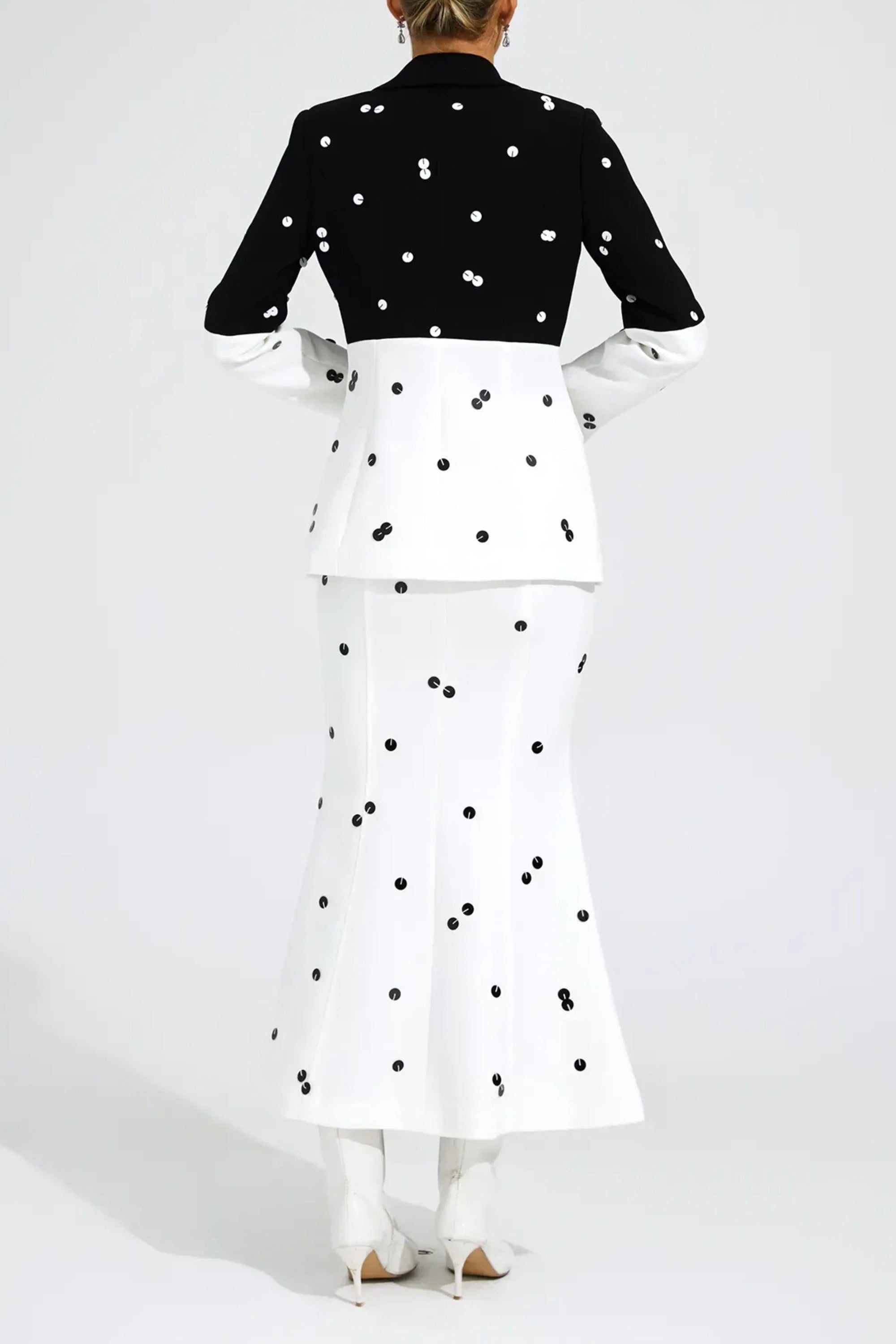 Flowering Girl Women Long Sleeve Sequin Two Piece Midi Set