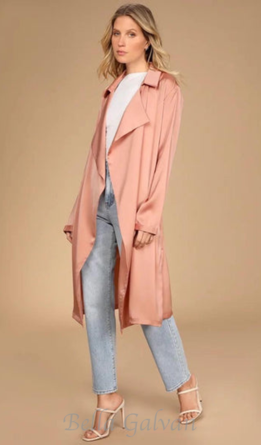 Flowering Girl Women Blissful Blush Pink Trench Coat