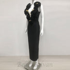 Flowering Girl Women ruffled top with gold accents maxi dress
