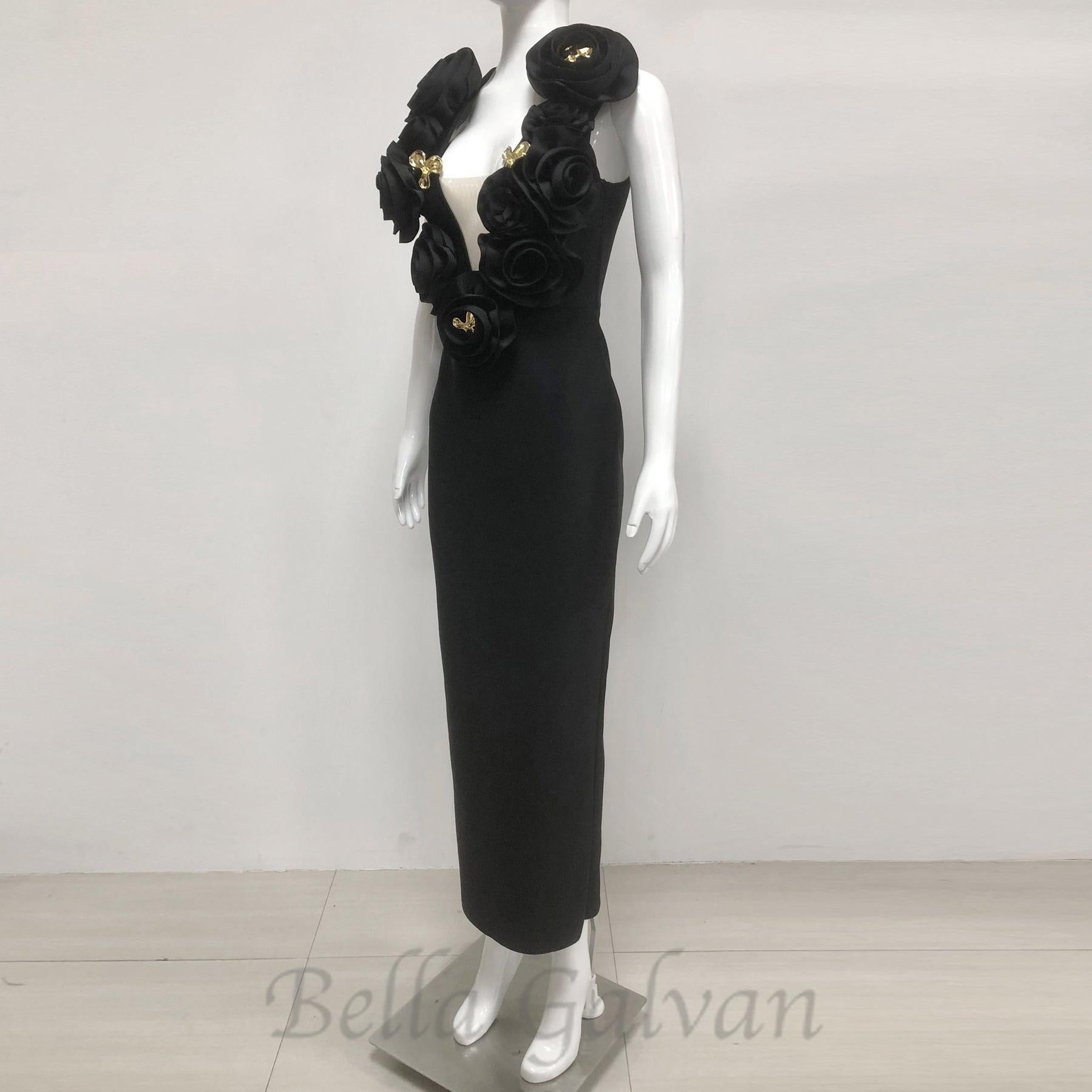 Flowering Girl Women ruffled top with gold accents maxi dress