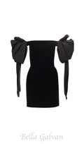 Flowering Girl Women off-shoulder mini dress in black