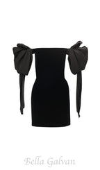 Flowering Girl Women off-shoulder mini dress in black
