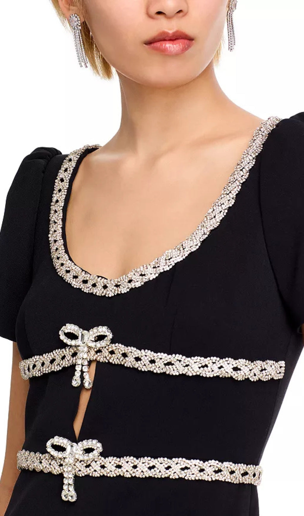 Flowering Girl Women Crepe Diamante Midi Dress