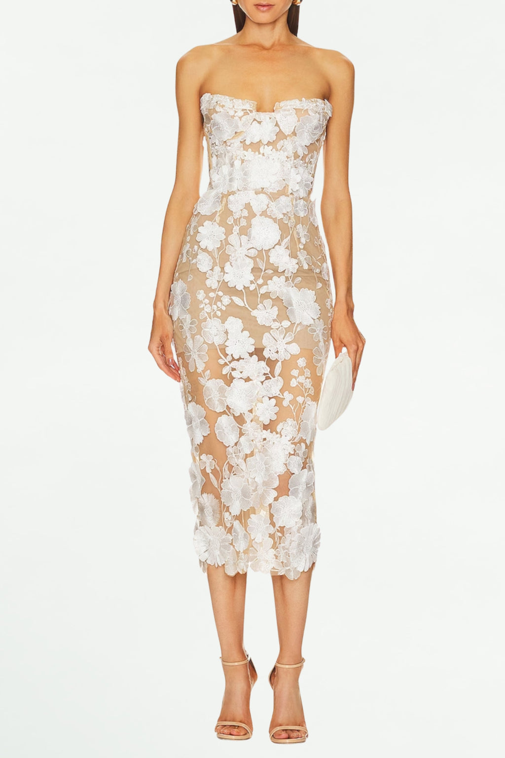 Flowering Girl Women Strapless Jasmine Midi Dress