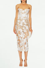 Flowering Girl Women Strapless Jasmine Midi Dress