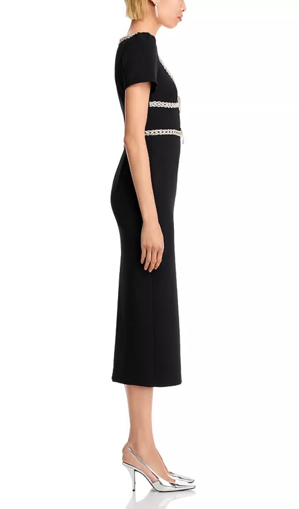 Flowering Girl Women Crepe Diamante Midi Dress