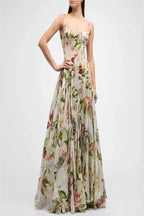 Flowering Girl Women Multicolor Floral Print Fauna Gazar Gown