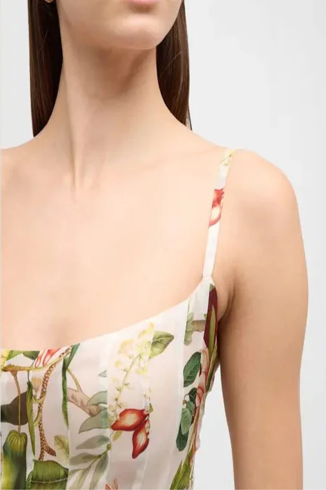 Flowering Girl Women Multicolor Floral Print Fauna Gazar Gown