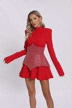 Flowering Girl Women Keilani Red Long Sleeve Mini Bodysuit