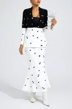 Flowering Girl Women Long Sleeve Sequin Two Piece Midi Set