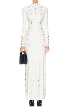 Clara Embellished Stretch-Jersey Maxi Dress In White