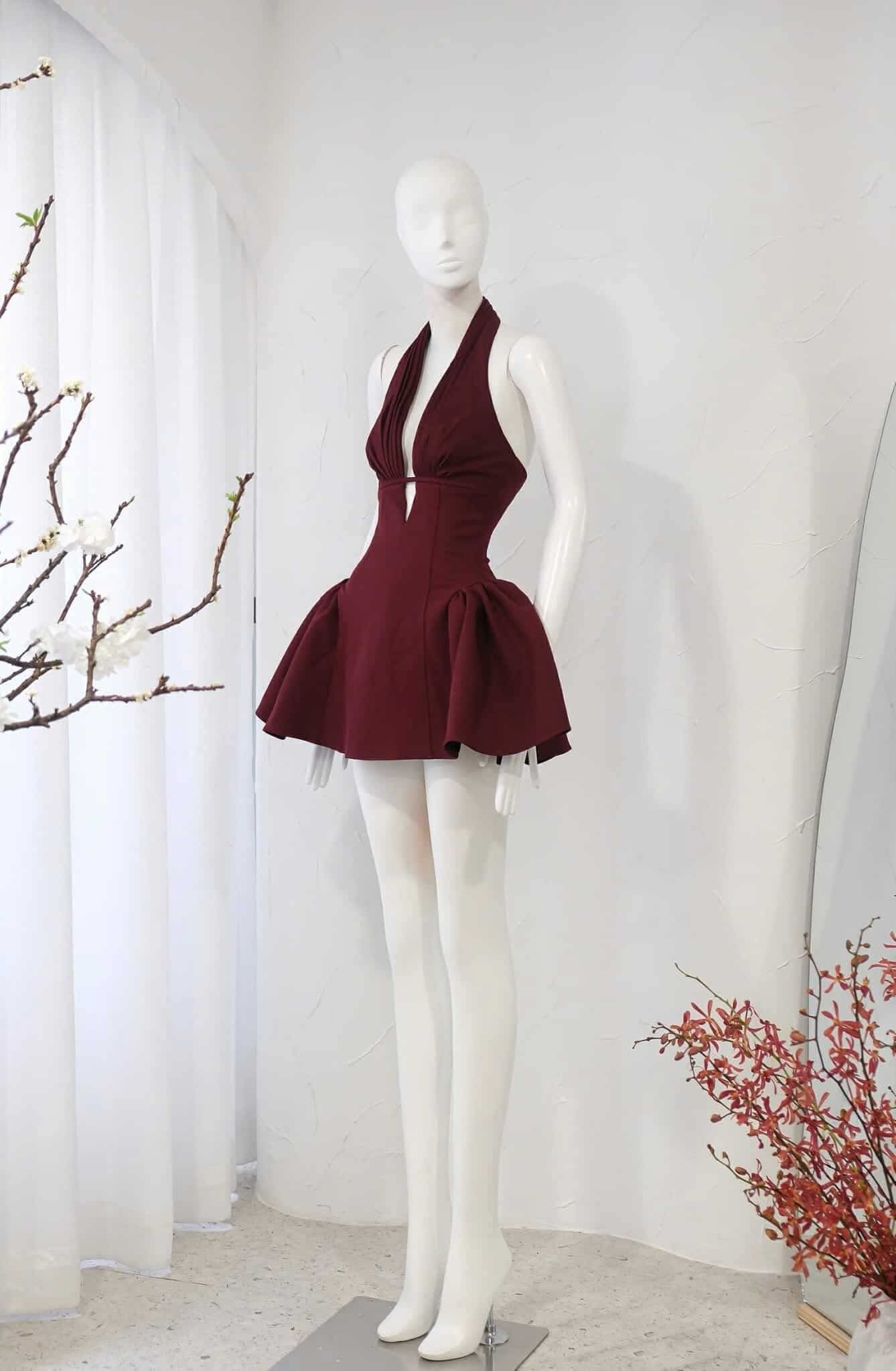 Flowering Girl Women Tiffany Plunge Dot Mini Dress