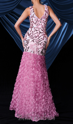 Flowering Girl Women floral sequin split maxi dress in pink