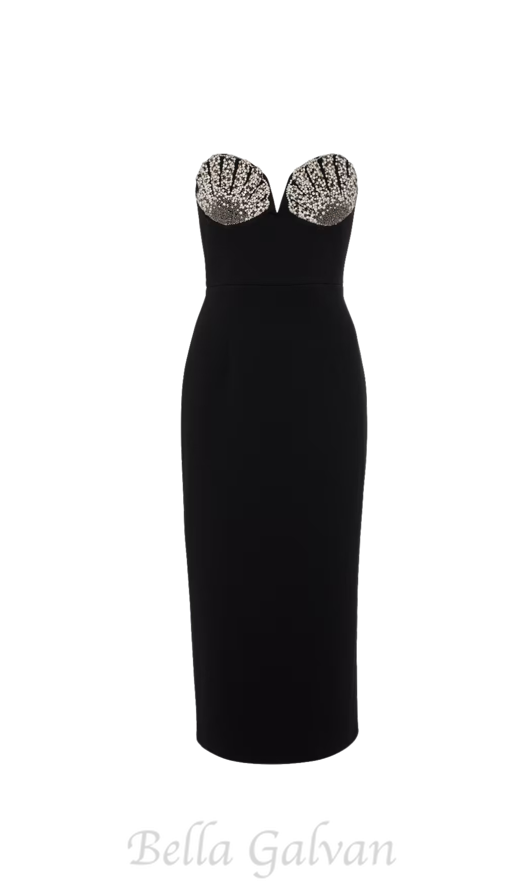 Flowering Girl Women Cordelia Diamond-Embellished Midi Dress in black