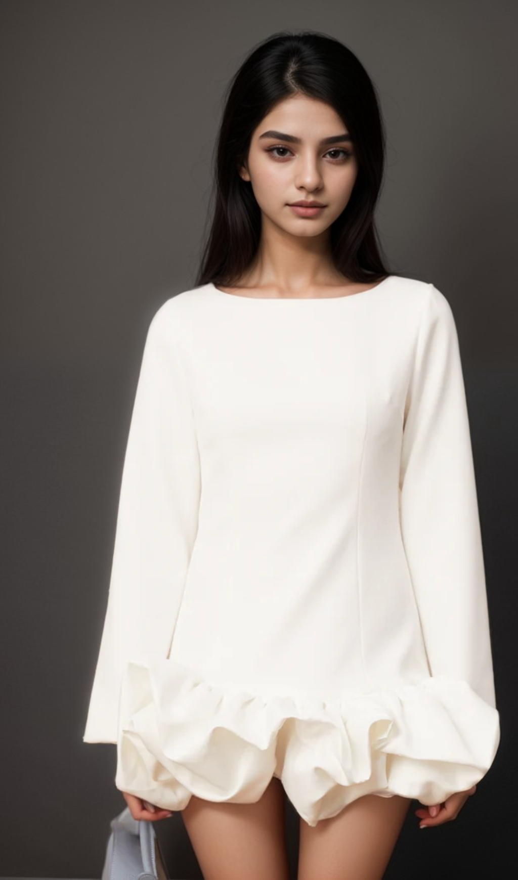 Flowering Girl Women Elodie white bubble-skirt mini dress