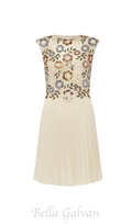 Flowering Girl Women sequin lace floral mini dress in apricot