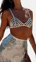 Flowering Girl Women Cael Crystal Bra in Silver