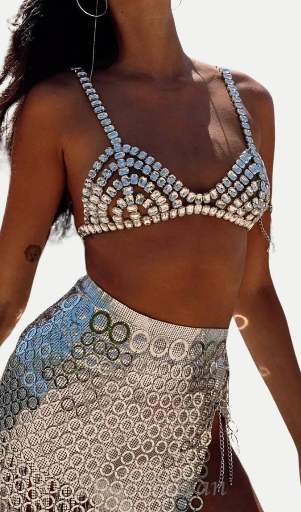 Flowering Girl Women Cael Crystal Bra in Silver
