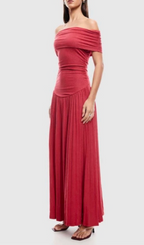 Flowering Girl Women sabina bodycon strapless maxi dress in crimson