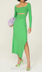Flowering Girl Women tiffany long sleeve cutout cocktail dress in green