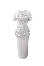 Flowering Girl Women trista Flower Two-Piece Set in white