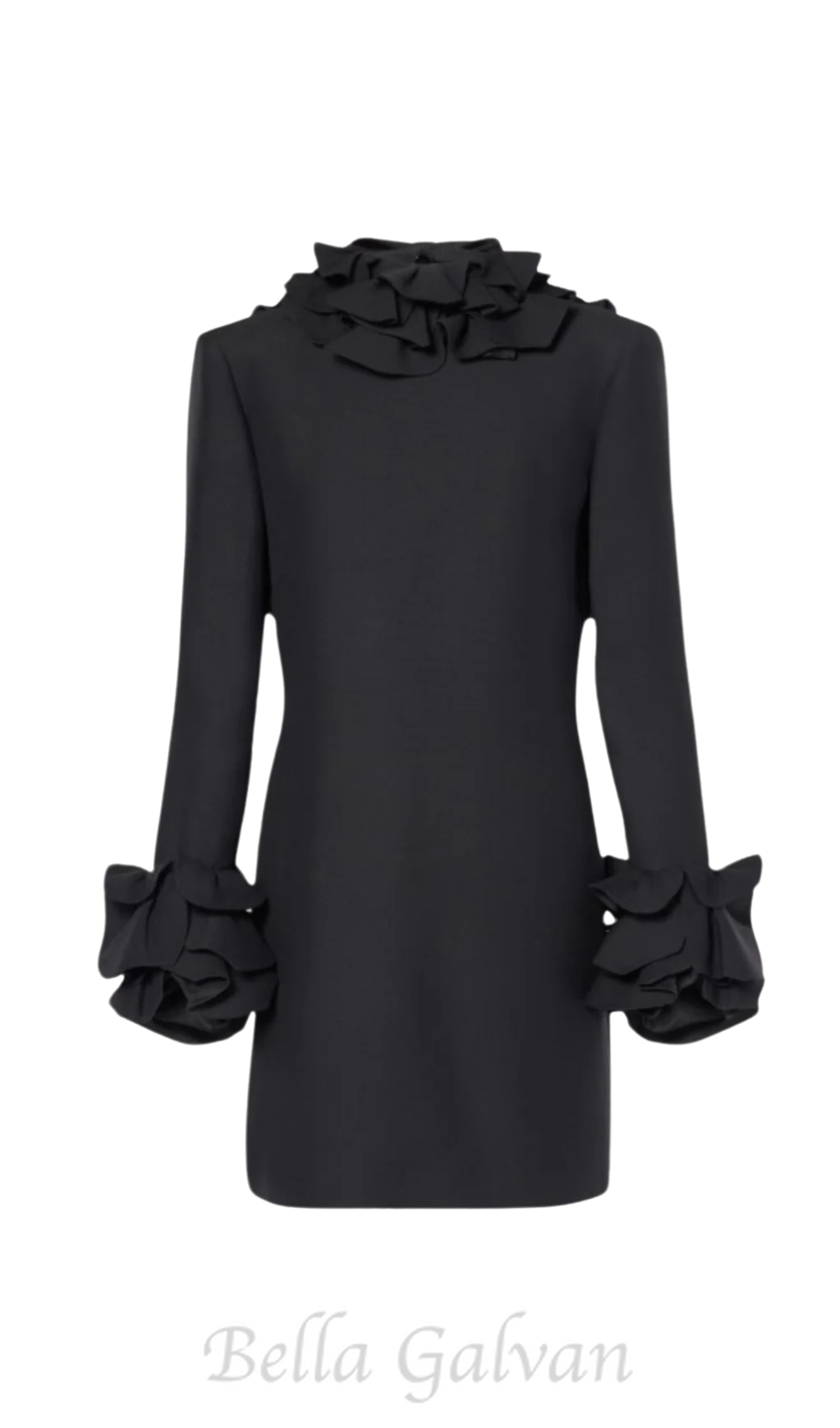 Flowering Girl Women Alessandro Ruffle Backless Mini Dress in black