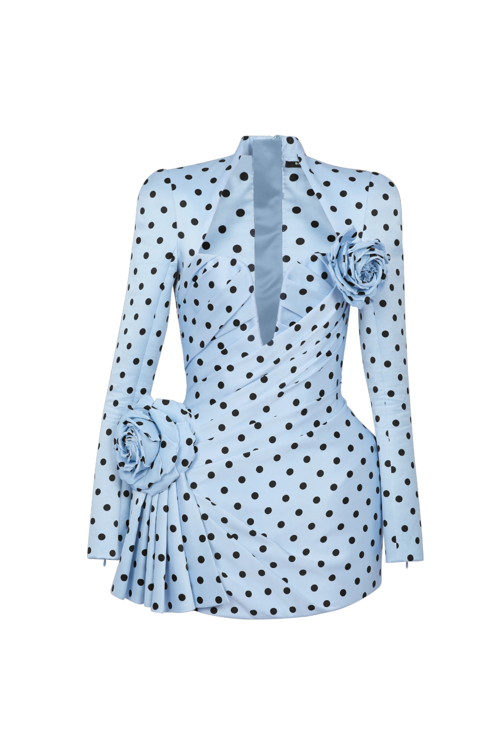 Flowering Girl Women jenny Polka Dots Satin Mini Dress in Blue