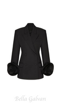 Flowering Girl Women Sophia Rose Appliqué Blazer in Black