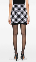 Flowering Girl Women gingham tweed mini skirt
