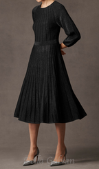 Flowering Girl Women lumia knitted midi dress in black metallic