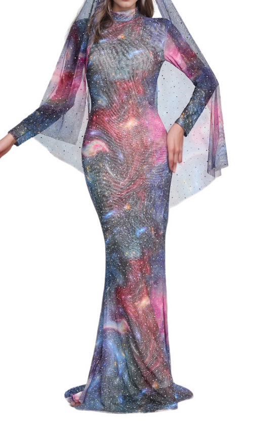 Flowering Girl Women aurora printed hot drill maxi dress