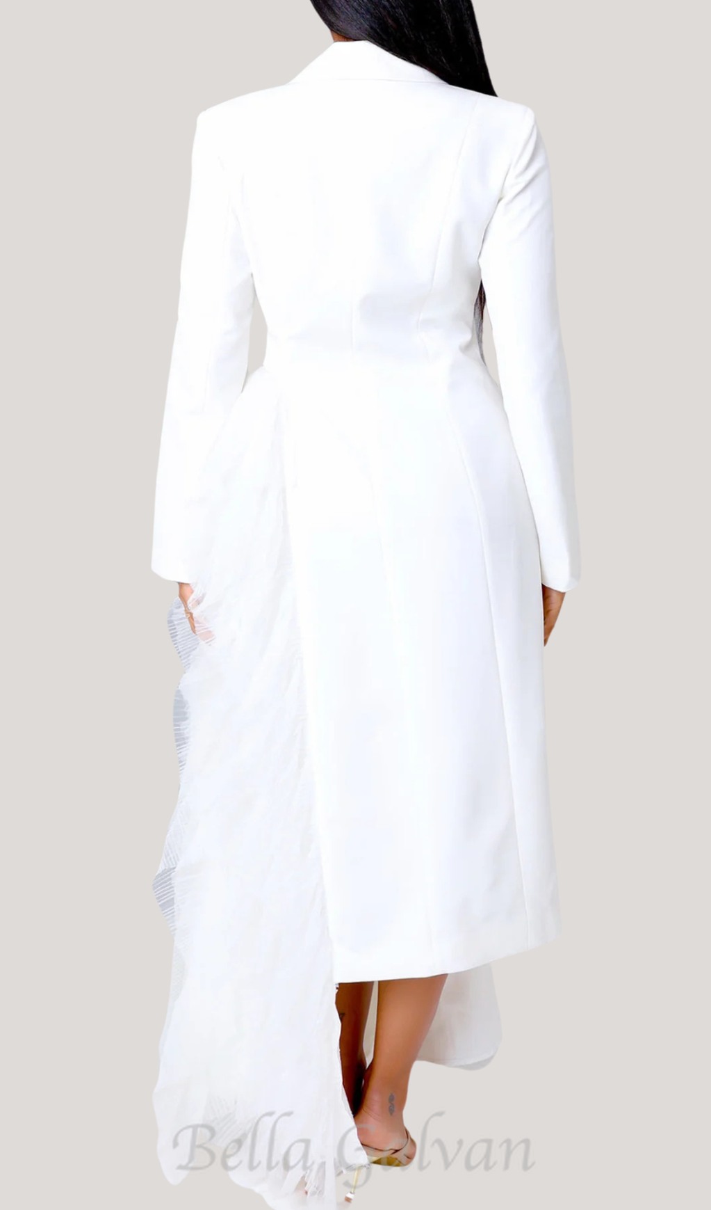 Flowering Girl Women Dataya Mesh Patchwork Coat in White