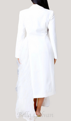 Flowering Girl Women Dataya Mesh Patchwork Coat in White