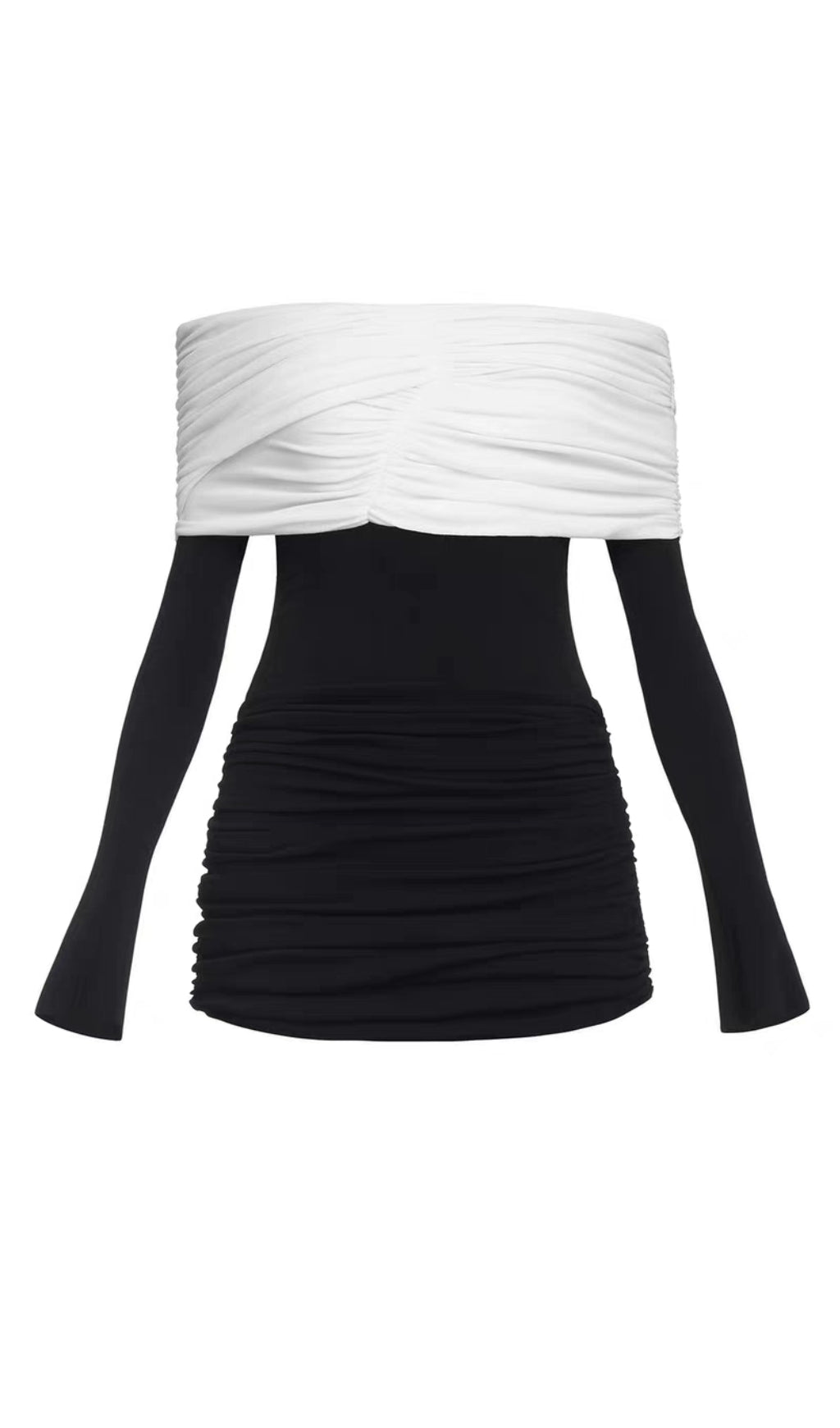 Flowering Girl Women Lekeisha Off Shoulder Draped Mini Dress in Black
