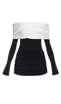 Flowering Girl Women Lekeisha Off Shoulder Draped Mini Dress in Black