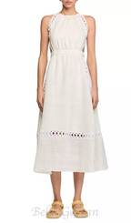 Flowering Girl Women Coralie Heart Lace Midi Dress in white