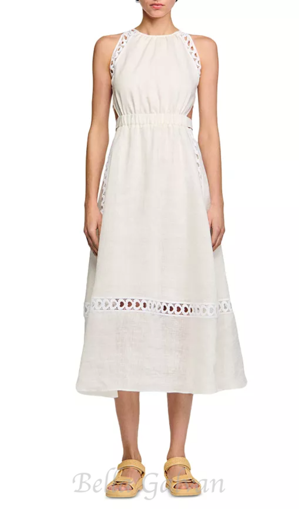 Flowering Girl Women Coralie Heart Lace Midi Dress in white