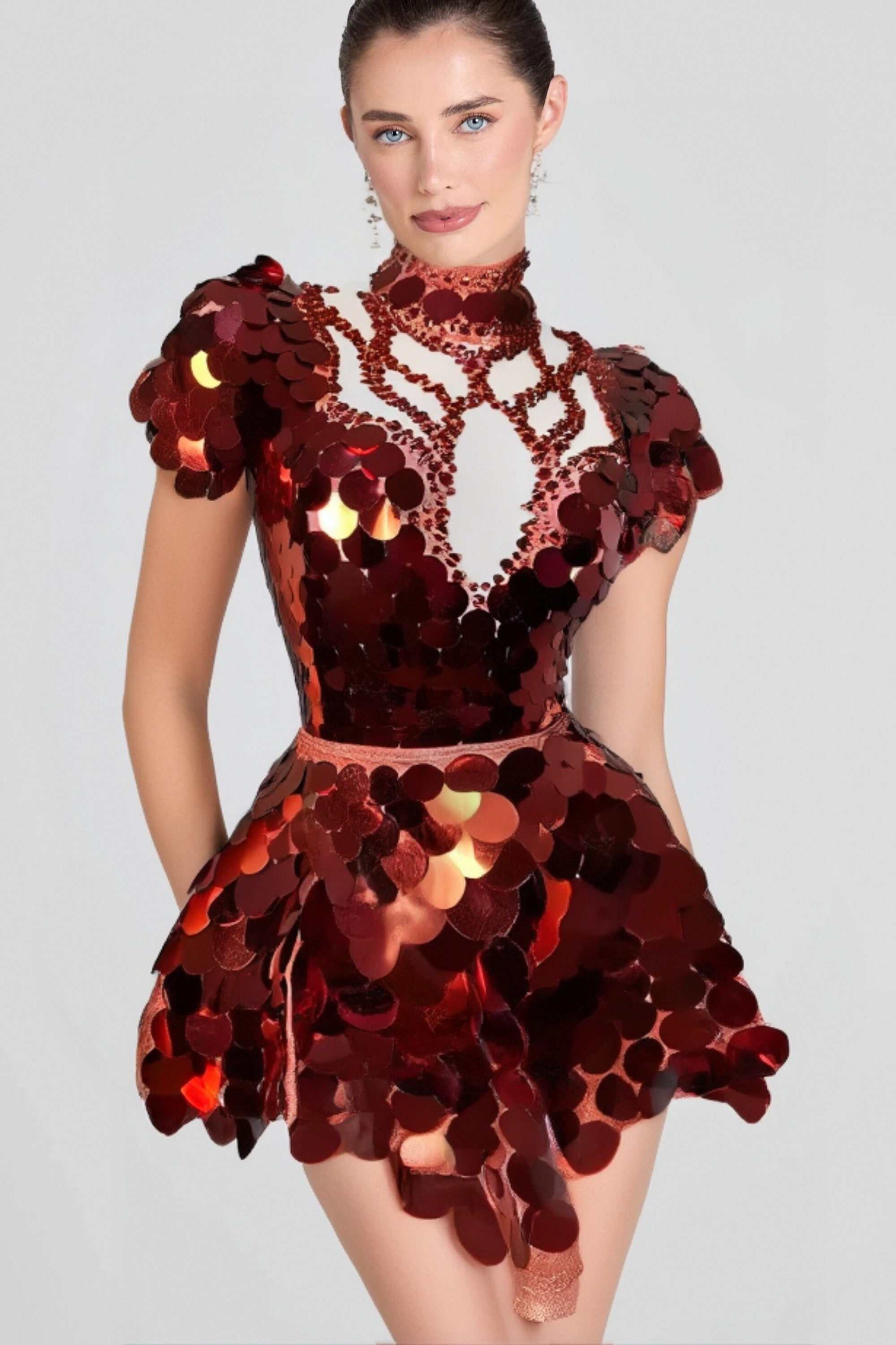 Flowering Girl Women Helene Burgundy Sequins Diamante Set