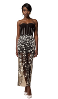 Flowering Girl Women Ophélie black sequined flower corset midi dress