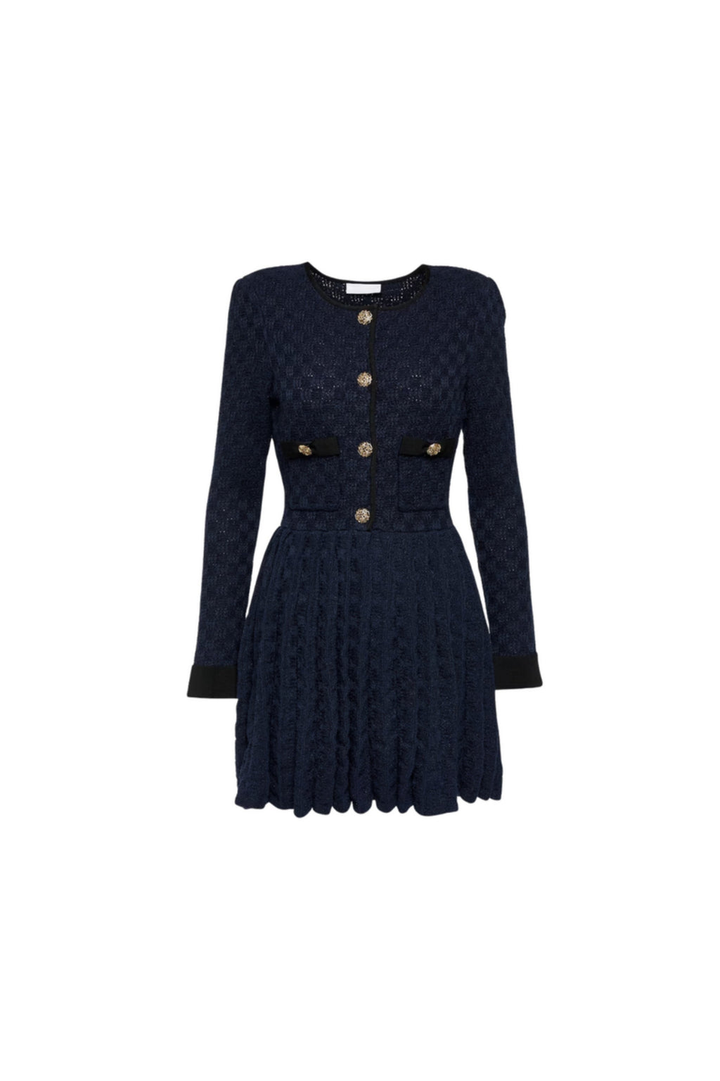 Flowering Girl Women Navy Weave Knit Mini Dress