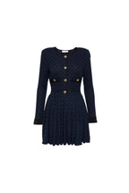 Flowering Girl Women Navy Weave Knit Mini Dress
