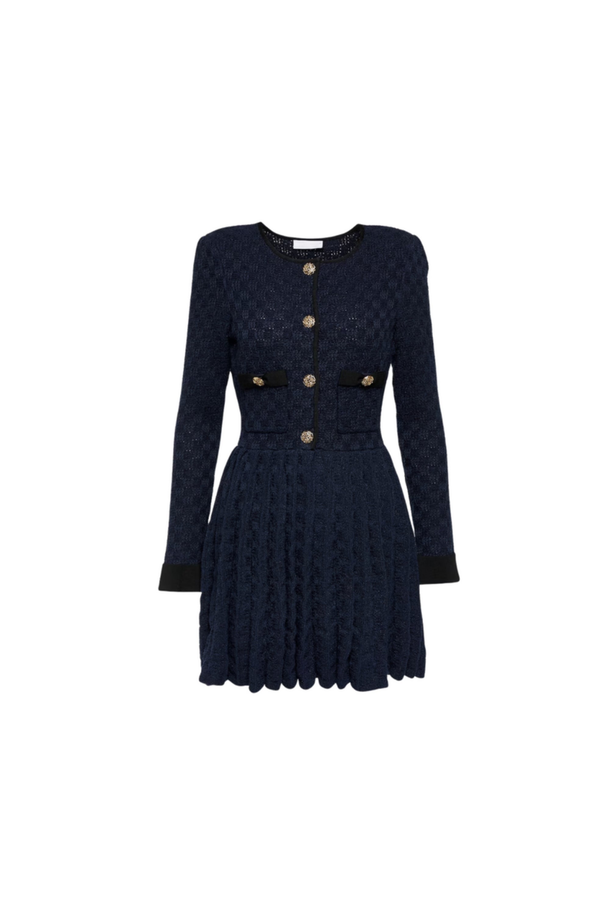 Flowering Girl Women Navy Weave Knit Mini Dress
