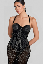 Flowering Girl Women RHINESTONE EMBELLISHED MESH DRESS