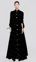 Flowering Girl Women Lola black embellished velvet midi dress