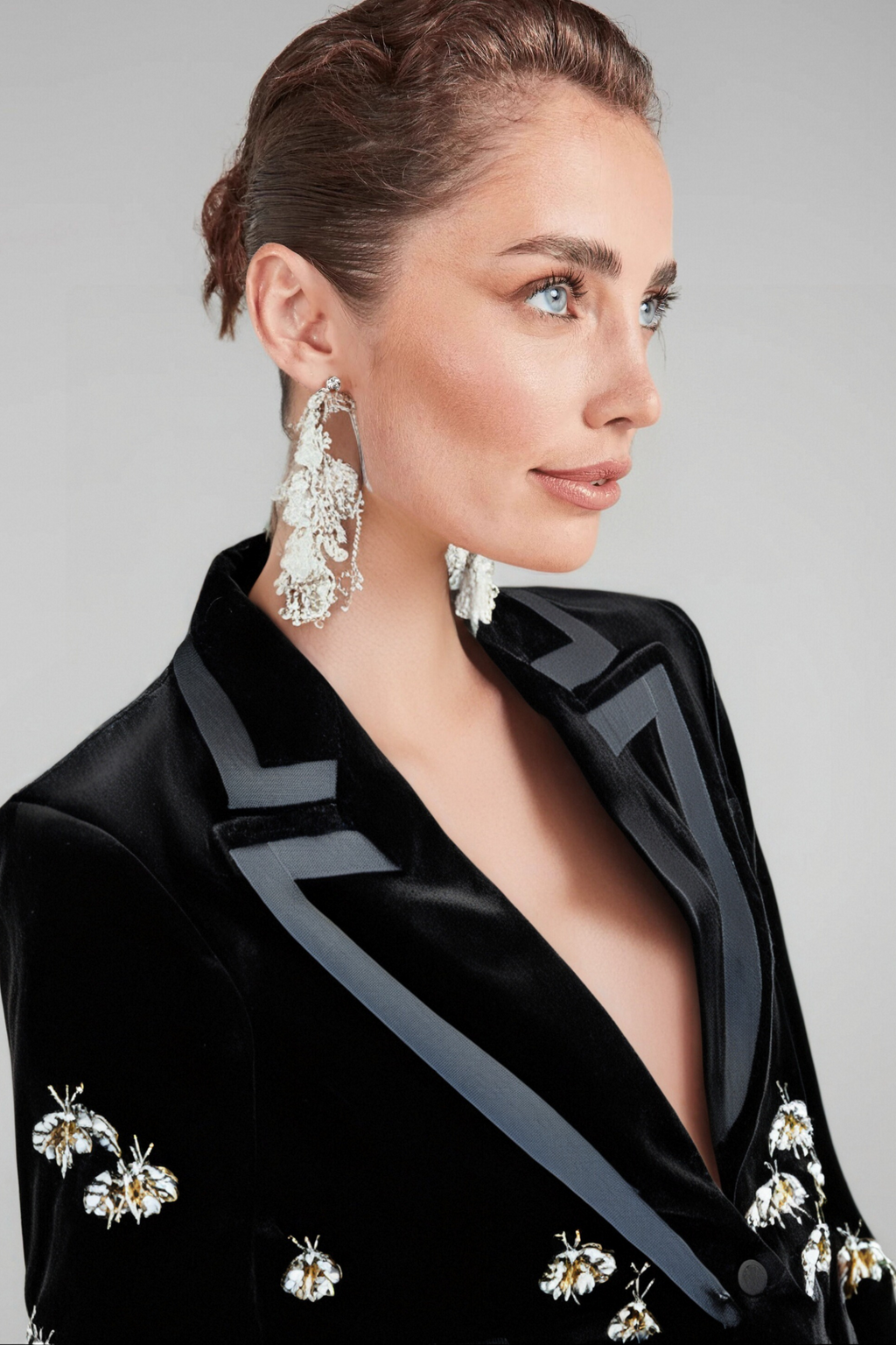 Flowering Girl Women Sibyl Black Bee Diamond Blazer Mini Dress