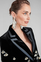 Flowering Girl Women Sibyl Black Bee Diamond Blazer Mini Dress