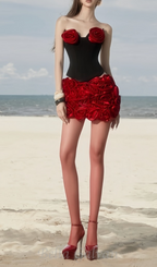 Flowering Girl Women Hiroshi Strapless Flower Skirt Set