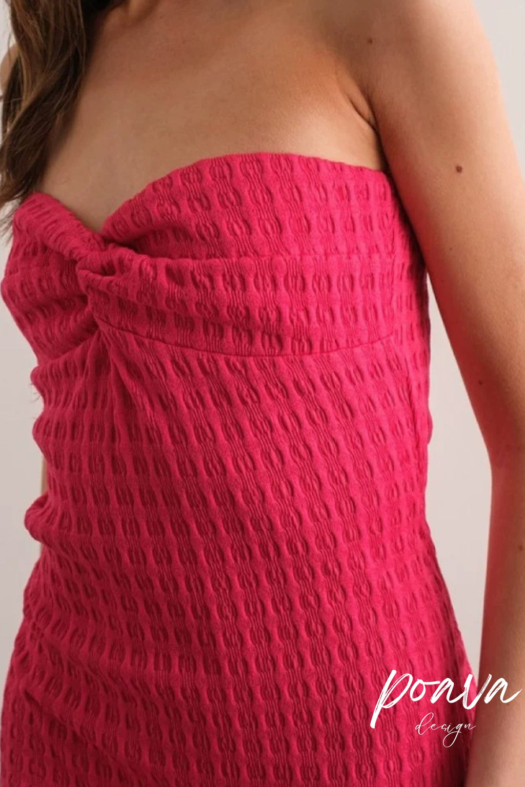 Flowering Girl Women Textured Strapless Mini Dress